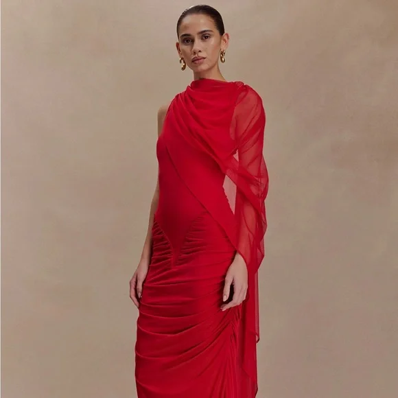 burgundy dress satin Maisie main image 1